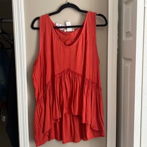 Boho Rust Basic Babydoll Top
